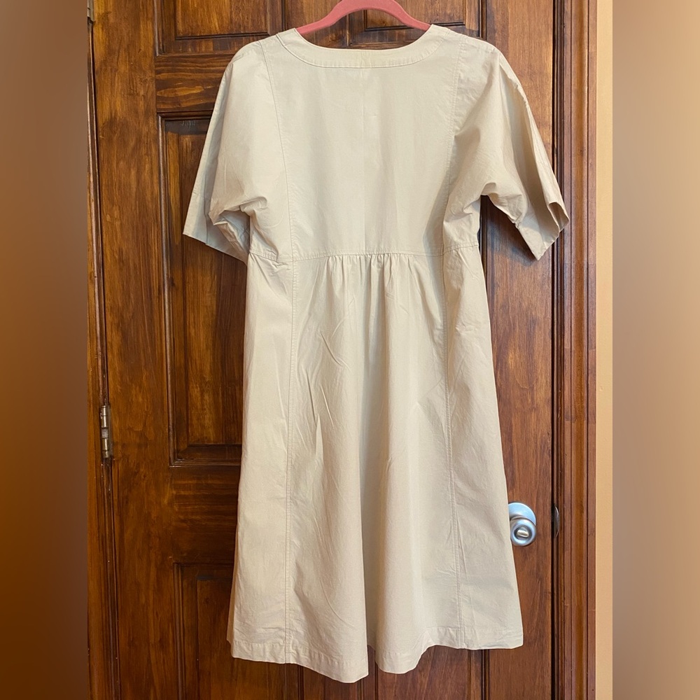 Uniqlo Cream Button-Front Casual A-Line Dress - Picture 3 of 7